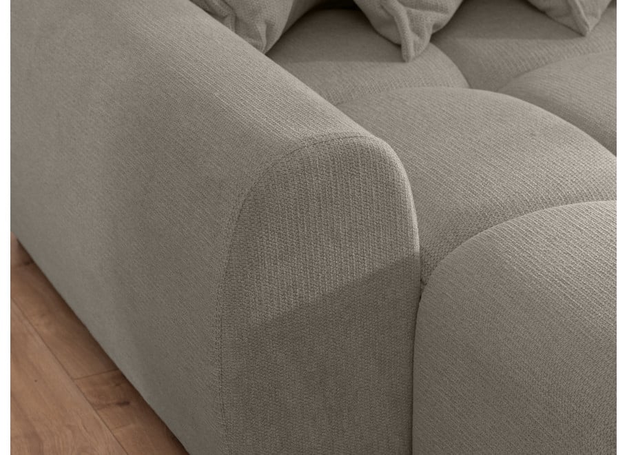 Nowoczesny narożnik beżowy Mallow - wygodny pikowany - Aragon 20