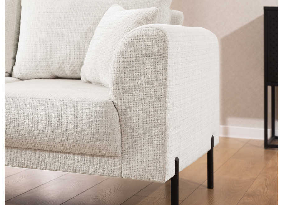 Narożnik Tilla jasnobeżowy – Miękka tkanina szenilowa i smukłe nóżki - Cremona 02