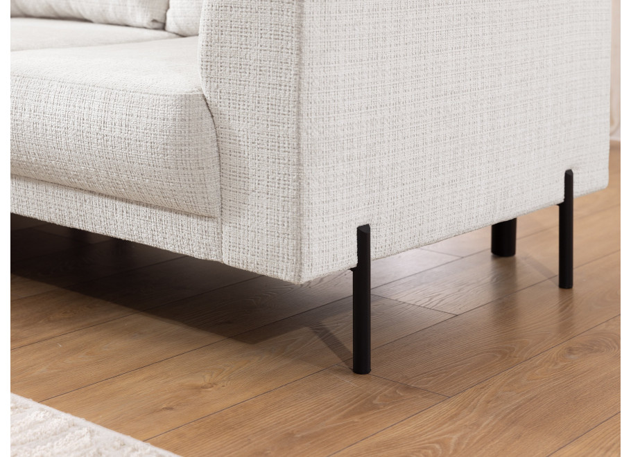 Narożnik Tilla jasnobeżowy – Miękka tkanina szenilowa i smukłe nóżki - Cremona 02