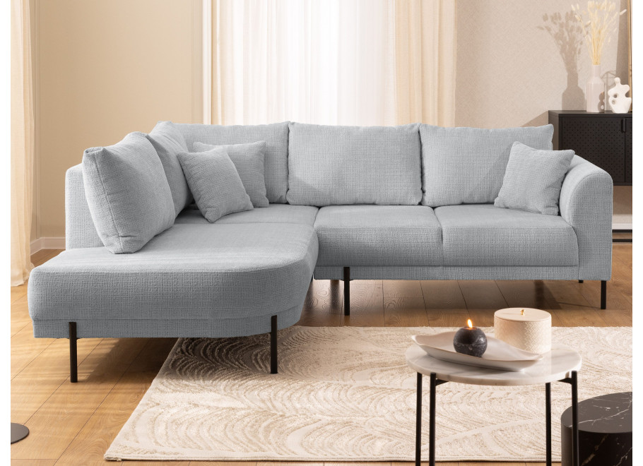 Narożnik jasnoszary Tilla – Elegancki narożnik L-kształtny – Trwała tkanina - Cremona 81