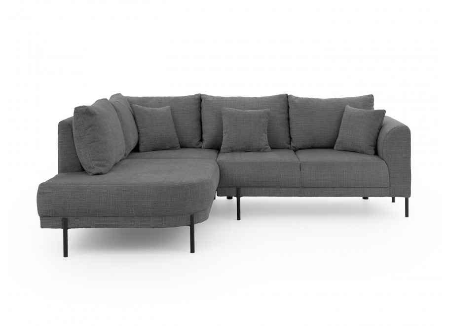 Narożnik szary Tilla – Nowoczesny na wysokich nóżkach – Komfortowe poduszki - Cremona 95