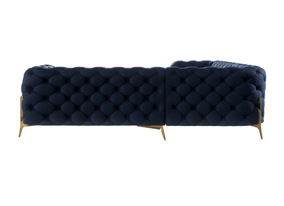 Narożnik pięcioosobowy luksusowy pikowany Chesterfield TEO HIGH 2+E+2