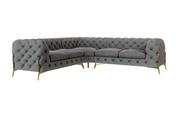 Narożnik pięcioosobowy luksusowy pikowany Chesterfield TEO HIGH 2+E+2 - design i funkcjonalnosc w parze