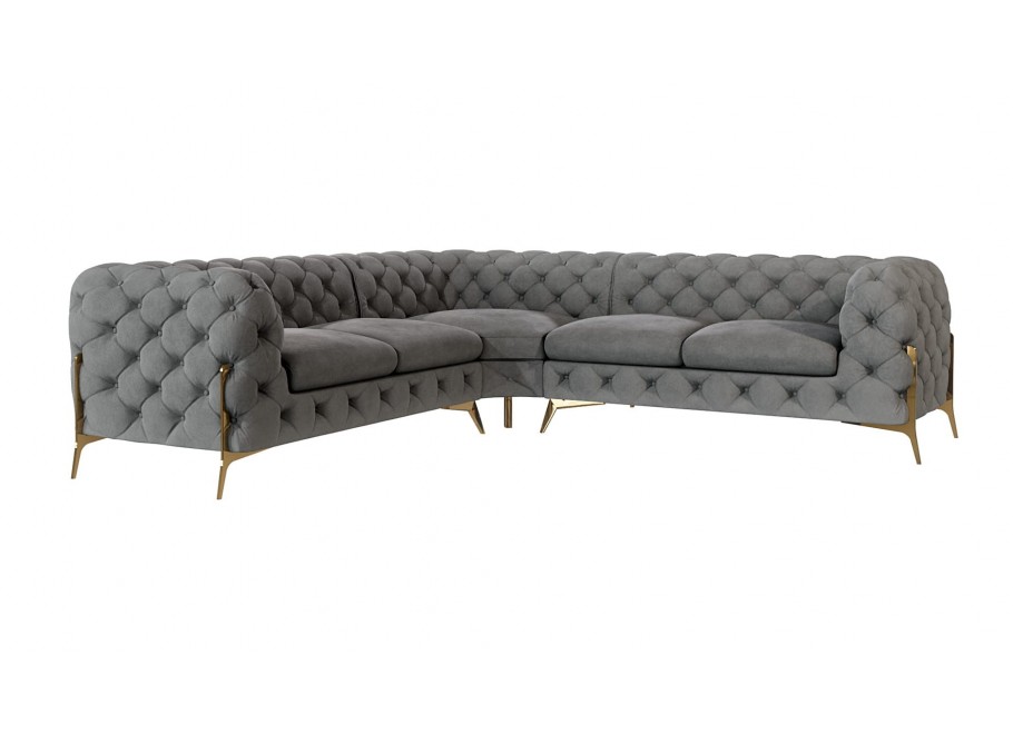 Narożnik pięcioosobowy luksusowy pikowany Chesterfield TEO HIGH 2+E+2 15