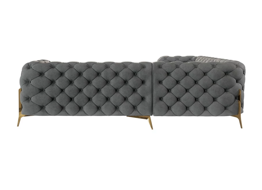 Narożnik pięcioosobowy luksusowy pikowany Chesterfield TEO HIGH 2+E+2