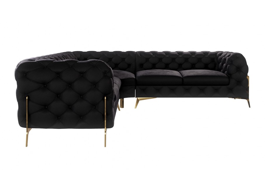 Narożnik pięcioosobowy luksusowy pikowany Chesterfield TEO HIGH 2+E+2 19