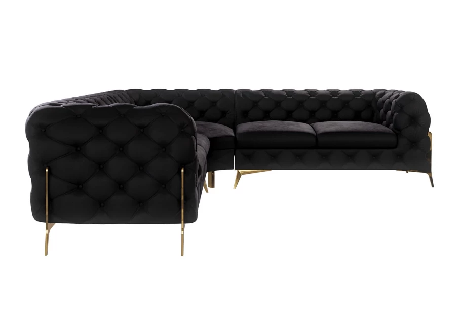 Narożnik pięcioosobowy luksusowy pikowany Chesterfield TEO HIGH 2+E+2