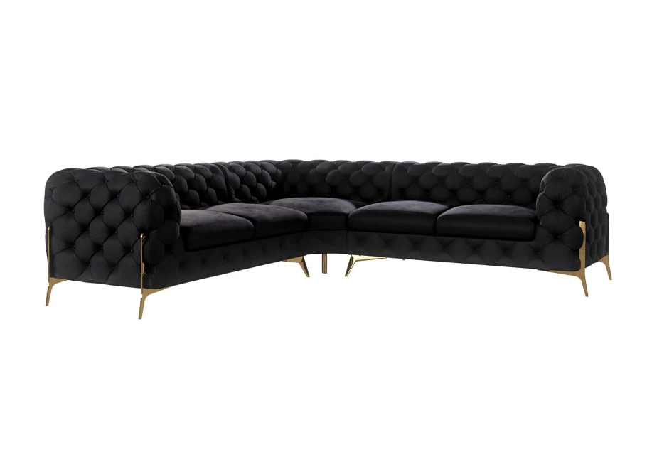 Narożnik pięcioosobowy luksusowy pikowany Chesterfield TEO HIGH 2+E+2