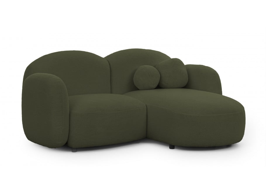 Zielony mały narożnik do salonu Bloop – tkanina boucle, kształt L - Quelle 37