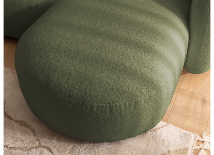 Zielony mały narożnik do salonu Bloop – tkanina boucle, kształt L - Quelle 37