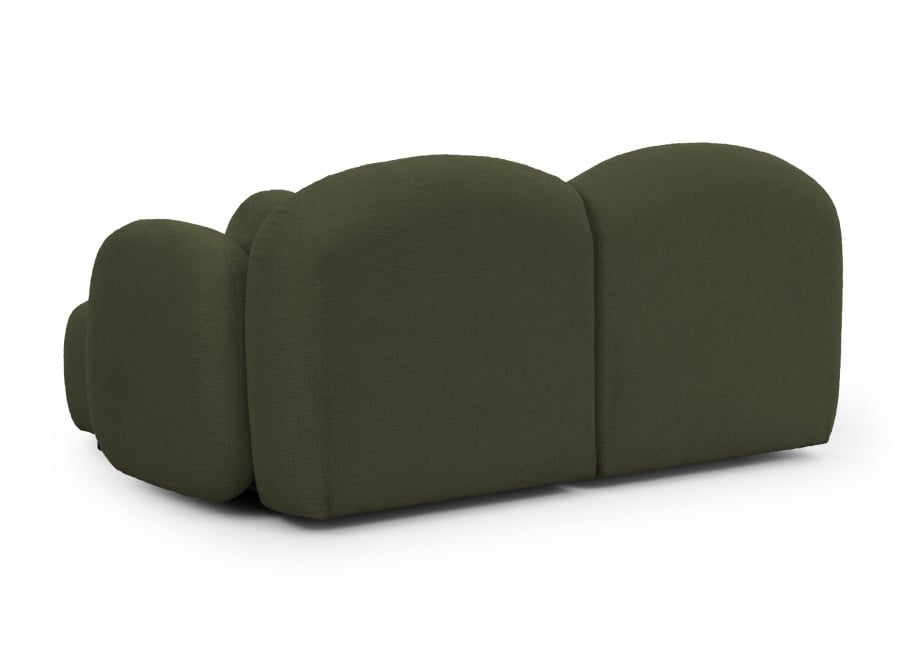 Zielony mały narożnik do salonu Bloop – tkanina boucle, kształt L - Quelle 37