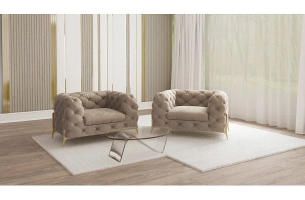 Fotel pikowany chesterfield TEO HIGH glamour - meble Fotel pikowany chesterfield TEO HIGH glamour - meble