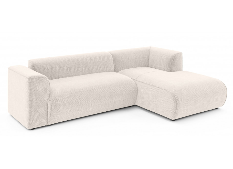 Nowoczesny narożnik Lerise kremowy – łatwoczyszcząca tkanina szenilowa 2