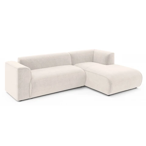 Nowoczesny narożnik Lerise kremowy – łatwoczyszcząca tkanina szenilowa