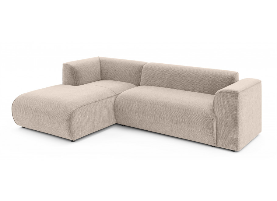 Narożnik czteroosobowy nowoczesny Lerise beżowy do salonu - Flow 02