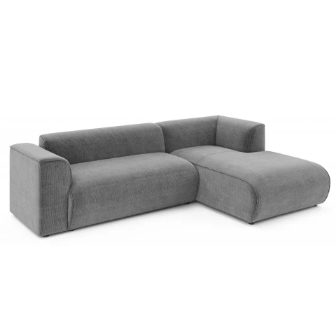 Wygodny narożnik czteroosobowy Lerise szary - łatwoczyszcząca tkanina