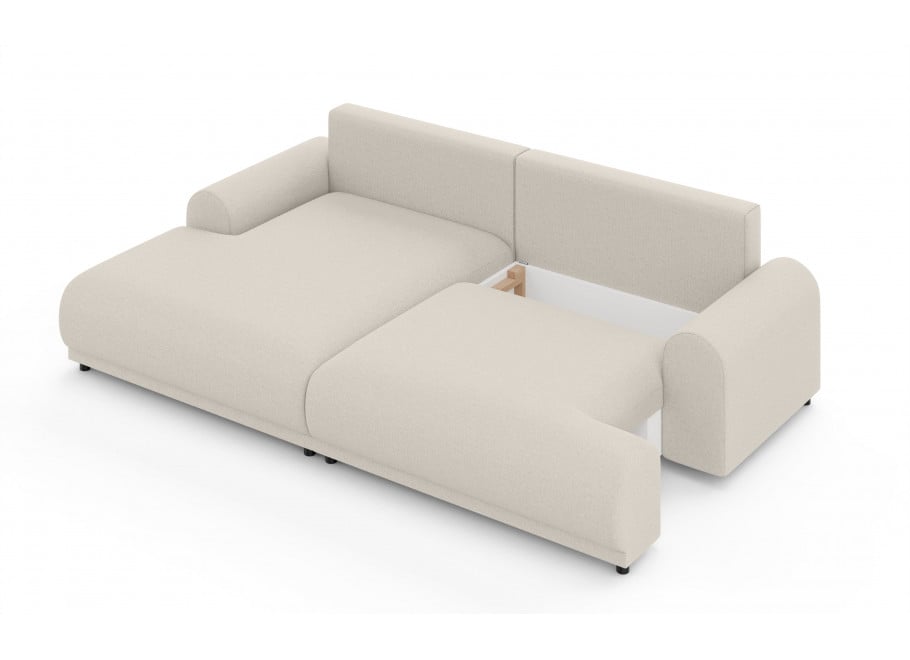 Narożnik czteroosobowy nowoczesny Albero beżowy – funkcja spania - Barrel 3