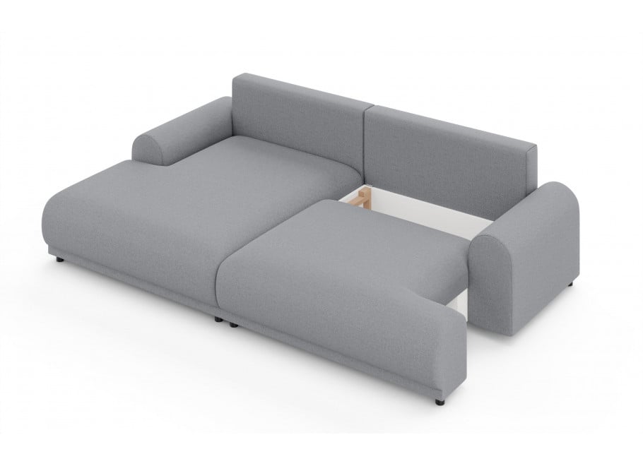 Wygodny narożnik Albero jasny szary – 4-osobowy z funkcją spania 3