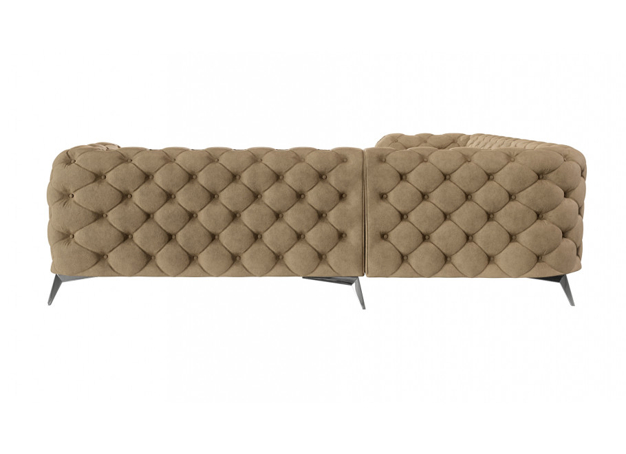 Narożnik TEO beżowy 2+E+2 – Komfortowa sofa narożna w stylu Chesterfield 3