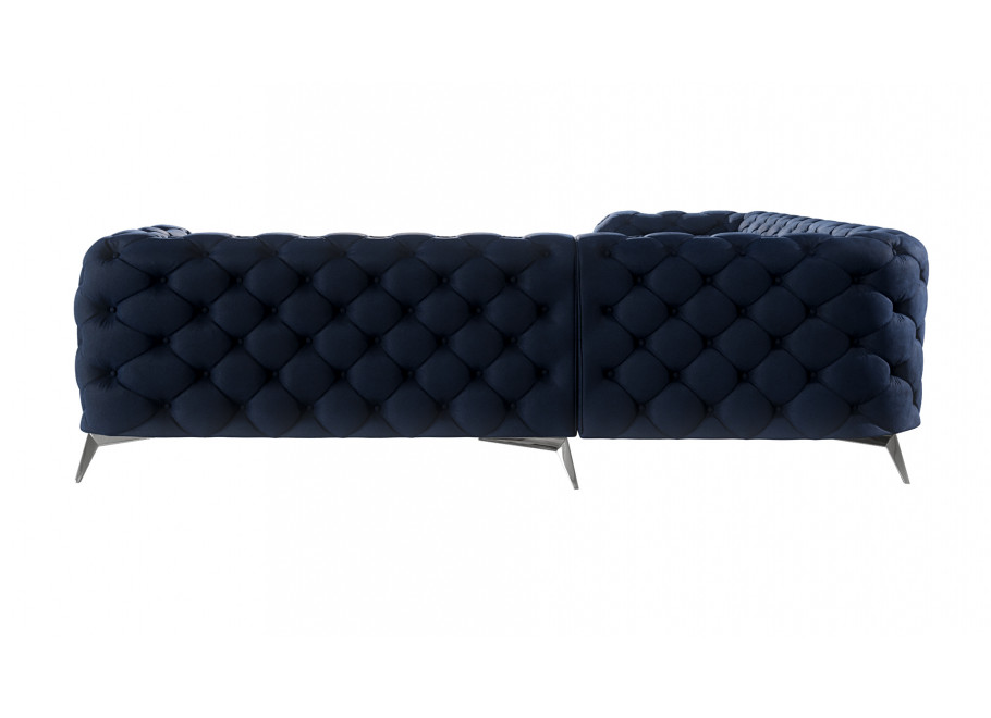 Narożnik glamour TEO granatowy – Pikowany na wysokich nóżkach 3