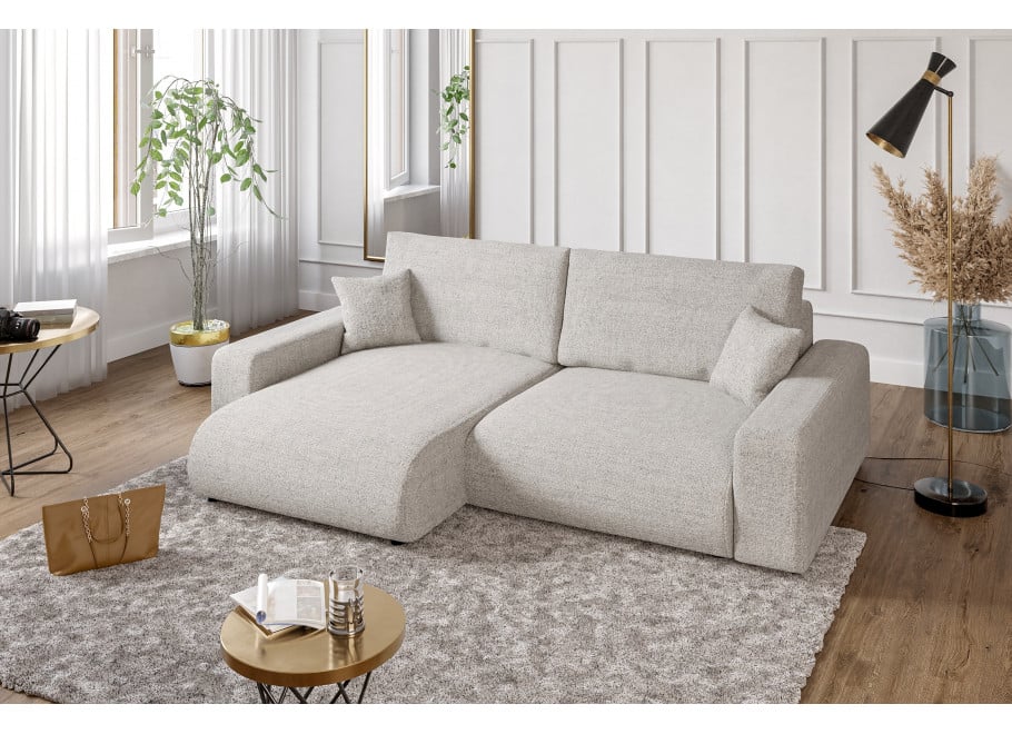 Narożnik rozkładany Candi Bis beżowy do salonu z funkcją spania - Hevre 22