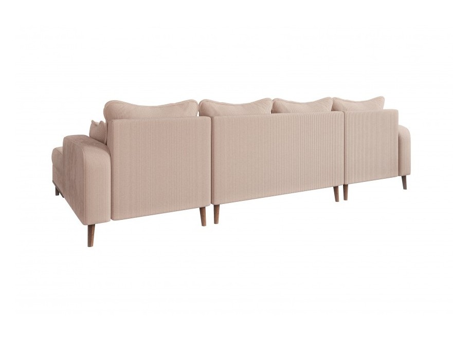 Nowoczesny narożnik w stylu skandynawskim Sofi - kremowy sztruks - Fjord 23