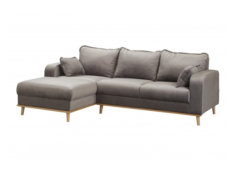 Skandynawski narożnik Sofi szary na wysokich nóżkach – czteroosobowy - Riviera 91