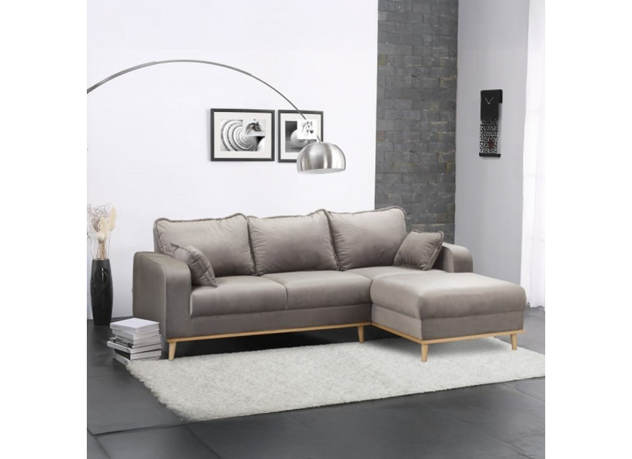 Skandynawski narożnik Sofi szary na wysokich nóżkach – czteroosobowy - Riviera 91