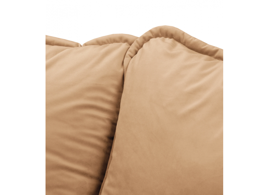 Elegancki narożnik Sofi welur ciepły beż – na drewnianych nóżkach - Riviera 24