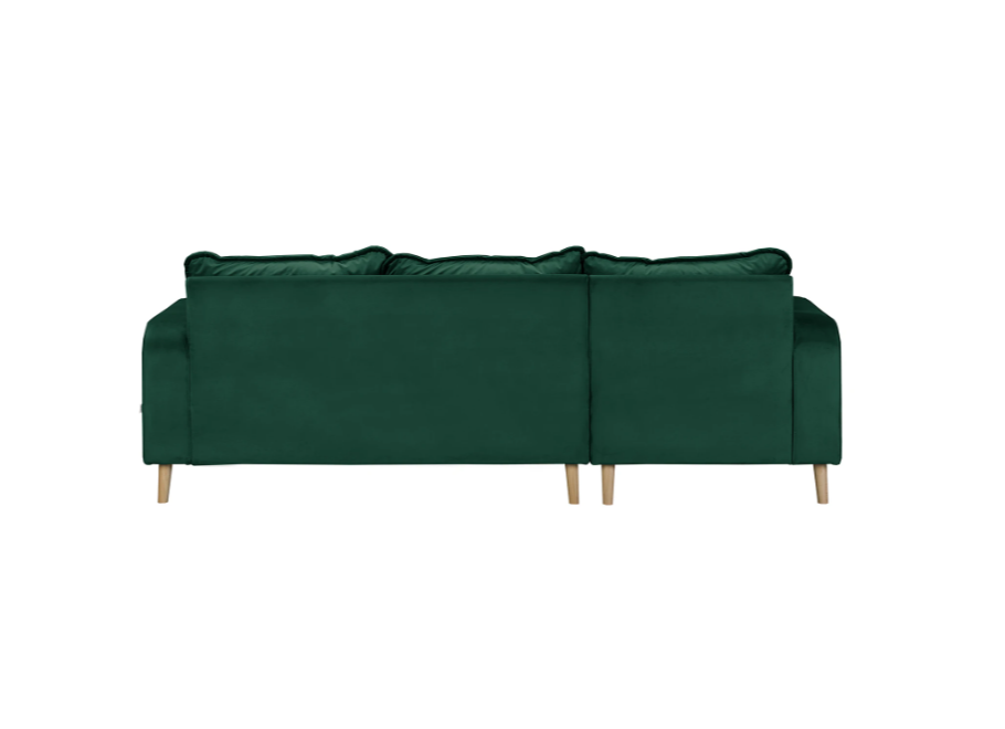 Wygodny narożnik L-kształtny Sofi butelkowa zieleń – styl skandynawski 4