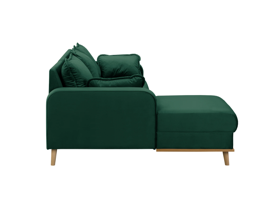 Wygodny narożnik L-kształtny Sofi butelkowa zieleń – styl skandynawski 3