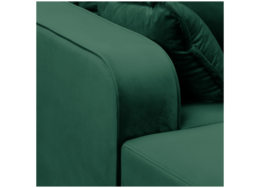 Wygodny narożnik L-kształtny Sofi butelkowa zieleń – styl skandynawski 12