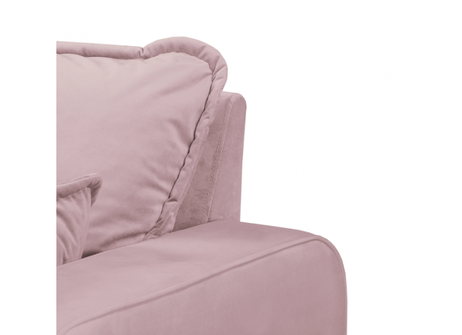 Narożnik czteroosobowy Sofi pudrowy róż na drewnianych nóżkach - Riviera 62