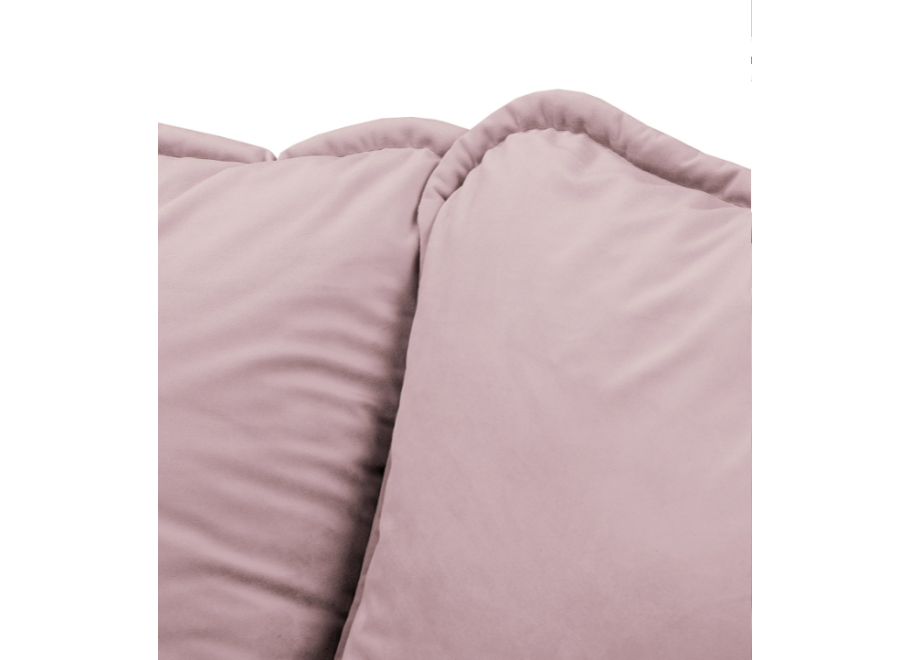 Narożnik czteroosobowy Sofi pudrowy róż na drewnianych nóżkach - Riviera 62