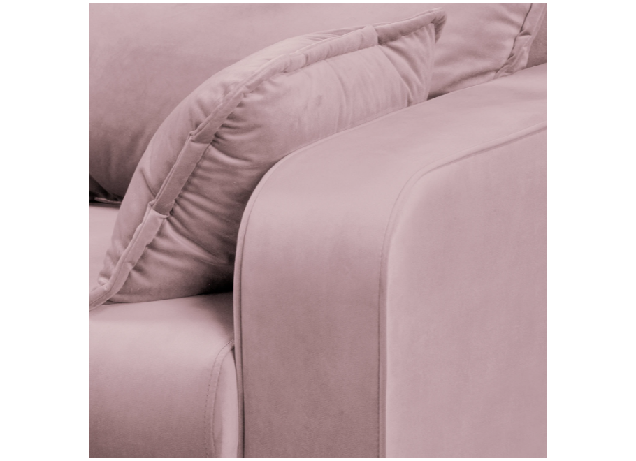 Narożnik czteroosobowy Sofi pudrowy róż na drewnianych nóżkach - Riviera 62