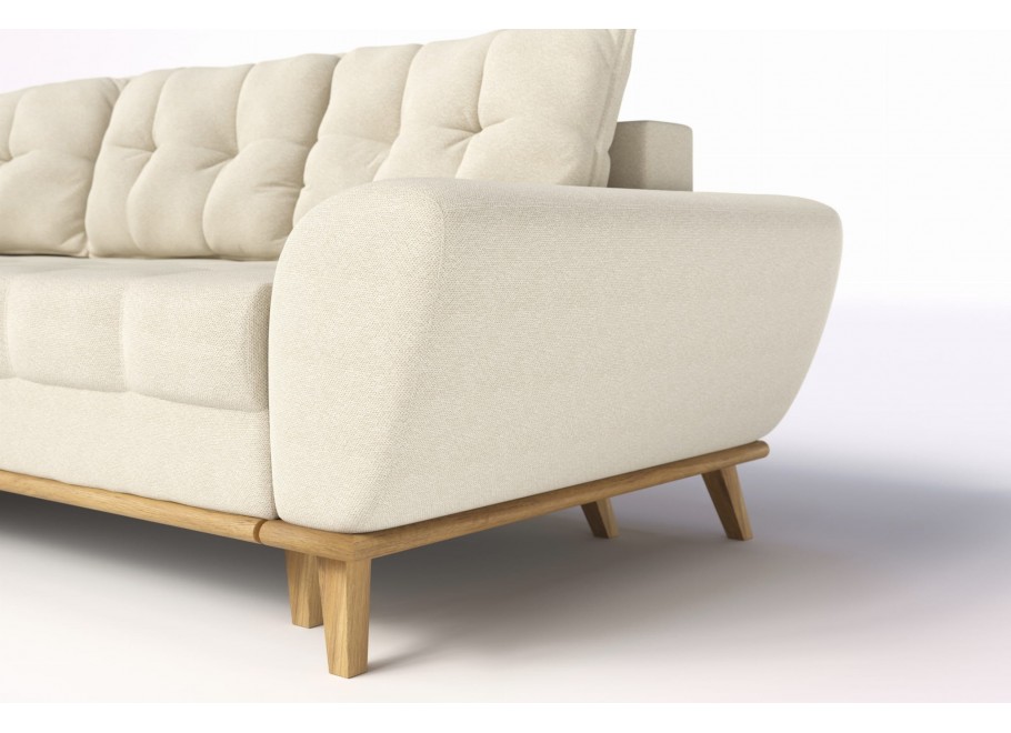 Narożnik z funkcją spania nowoczesny beżowy GAMBO – styl skandynawski - Enjoy New 01