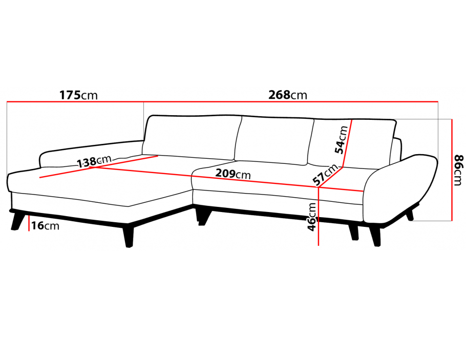 Narożnik z funkcją spania nowoczesny beżowy GAMBO – styl skandynawski 14