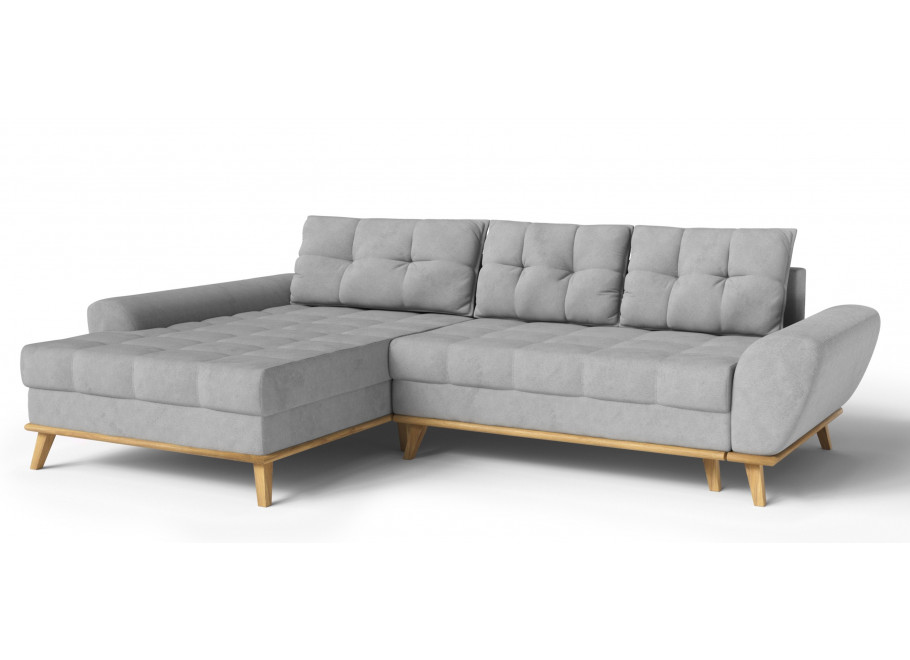 Komfortowy narożnik czteroosobowy z funkcją spania szary GAMBO - Enjoy New 21