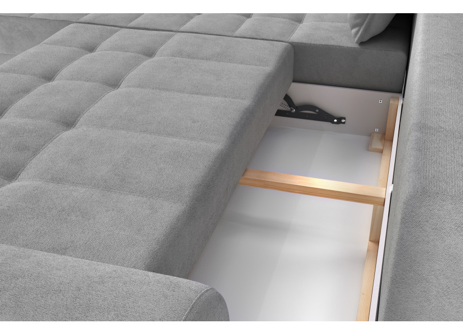 Komfortowy narożnik czteroosobowy z funkcją spania szary GAMBO - Enjoy New 21