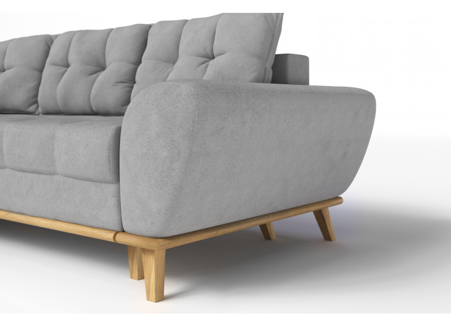 Komfortowy narożnik czteroosobowy z funkcją spania szary GAMBO - Enjoy New 21