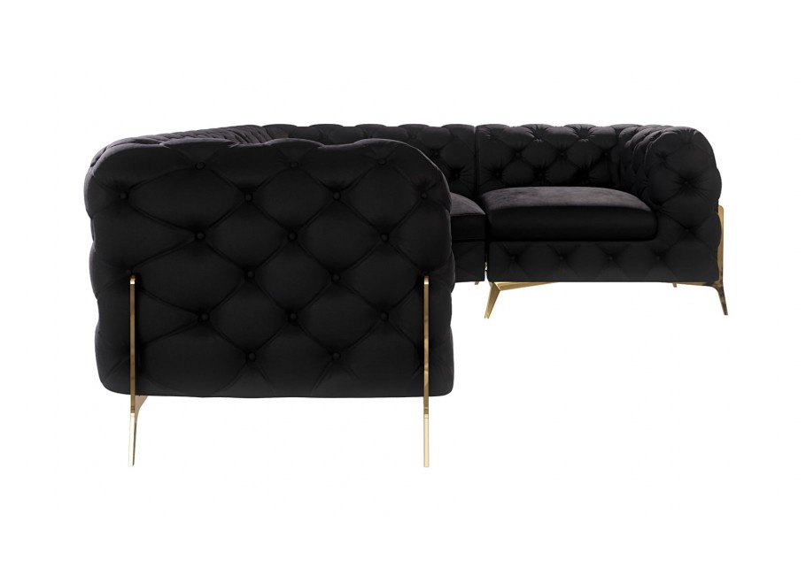 Narożnik czteroosobowy  pikowany glamour Chesterfield TEO HIGH 2+E+1 9