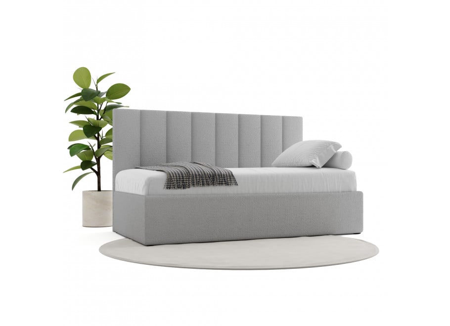 Łóżko młodzieżowe Dakota tapicerowane z pojemnikiem na pościel na wymiar - Lambi 11