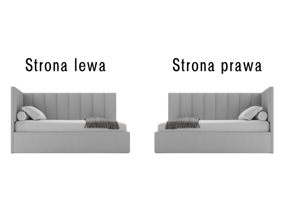 Łóżko młodzieżowe Nevada jednoosobowe z pojemnikiem na pościel na wymiar 8