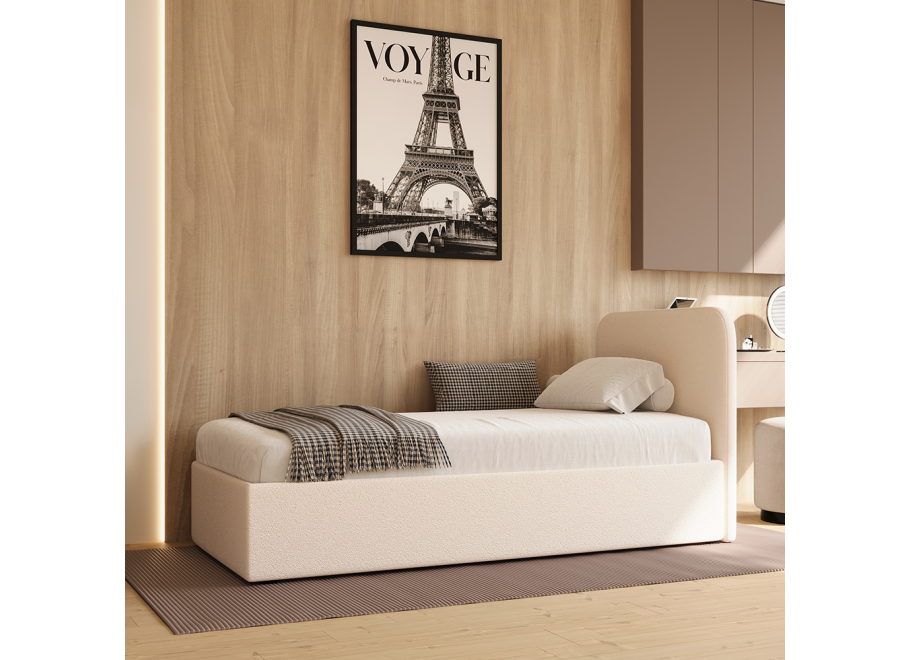 Łóżko młodzieżowe Denver jednoosobowe z pojemnikiem na pościel na wymiar