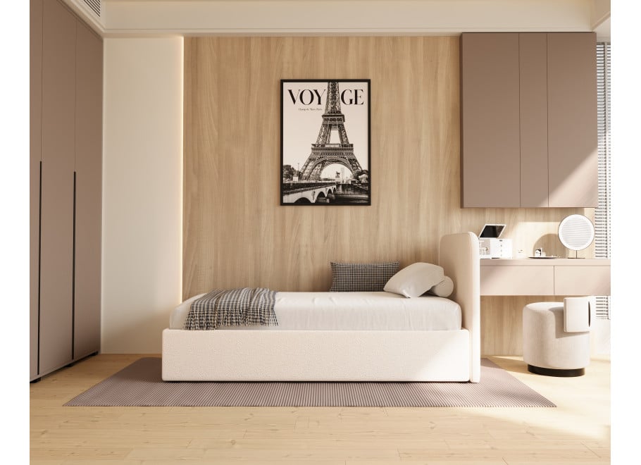 Łóżko młodzieżowe Denver jednoosobowe z pojemnikiem na pościel na wymiar 11