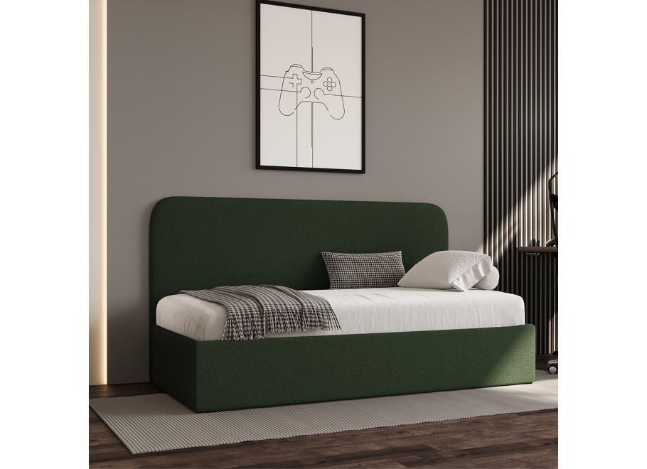 Łóżko młodzieżowe Montana jednoosobowe z pojemnikiem na pościel na wymiar - Lambi 15