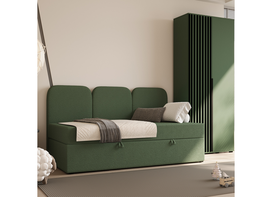 Łóżko Charlotte Comfort młodzieżowe z pojemnikiem na pościel na wymiar - Lambi 15