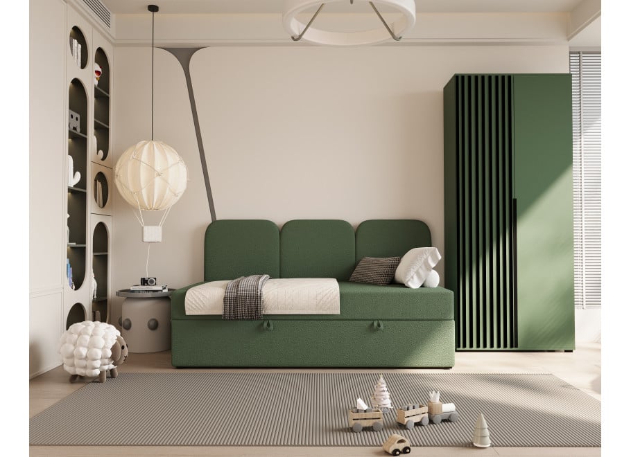 Łóżko Charlotte Comfort młodzieżowe z pojemnikiem na pościel na wymiar - Lambi 15