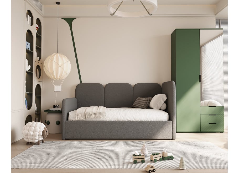 Łóżko młodzieżowe Arizona jednoosobowe z pojemnikiem na pościel na wymiar - Lambi 12