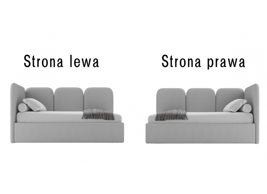 Łóżko młodzieżowe Toronto jednoosobowe z pojemnikiem na pościel na wymiar 6